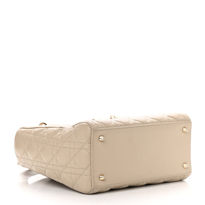 Christian Dior Lambskin Cannage Medium Lady Dior Beige 4 of 24
