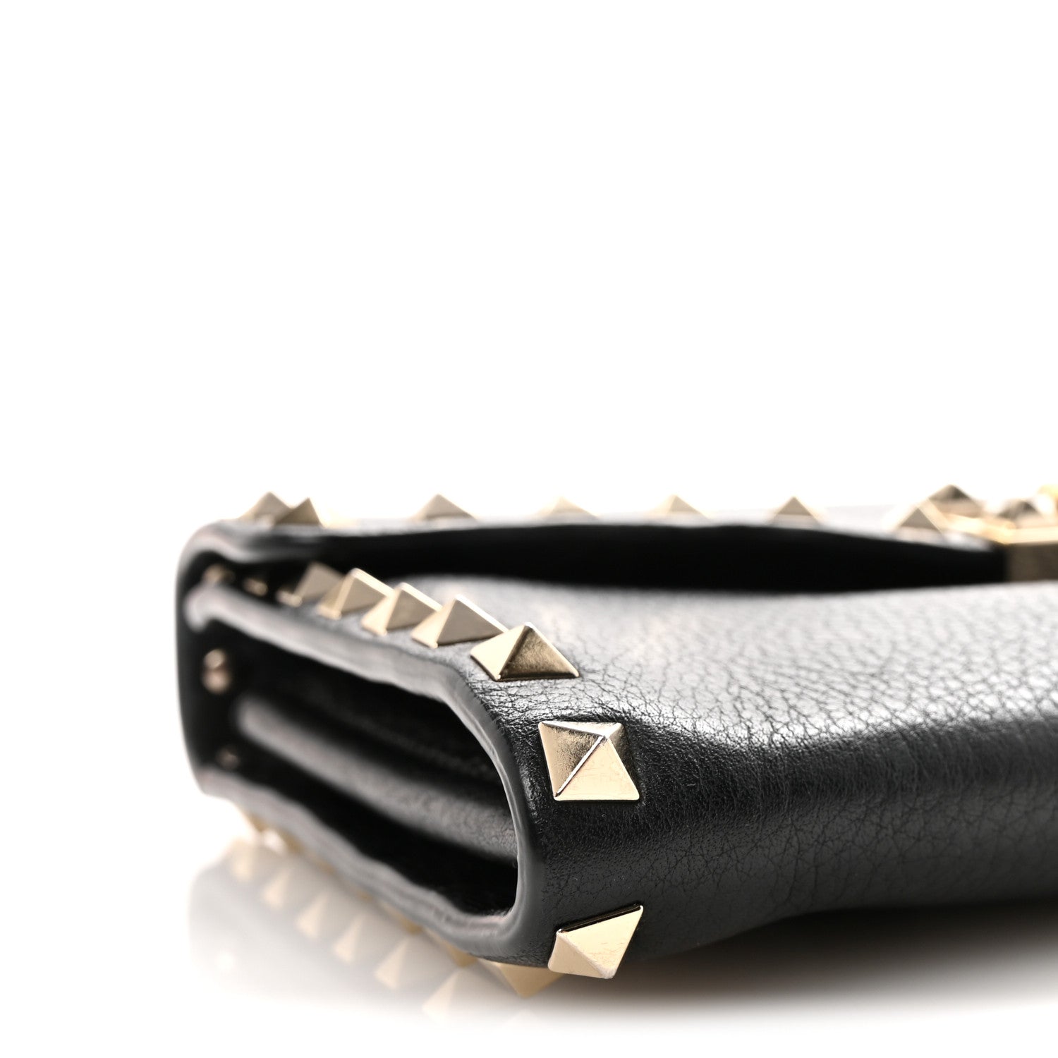 Valentino Garavani Pebbled Calfskin Rockstud Flip Lock Shoulder Bag Black 8 of 9