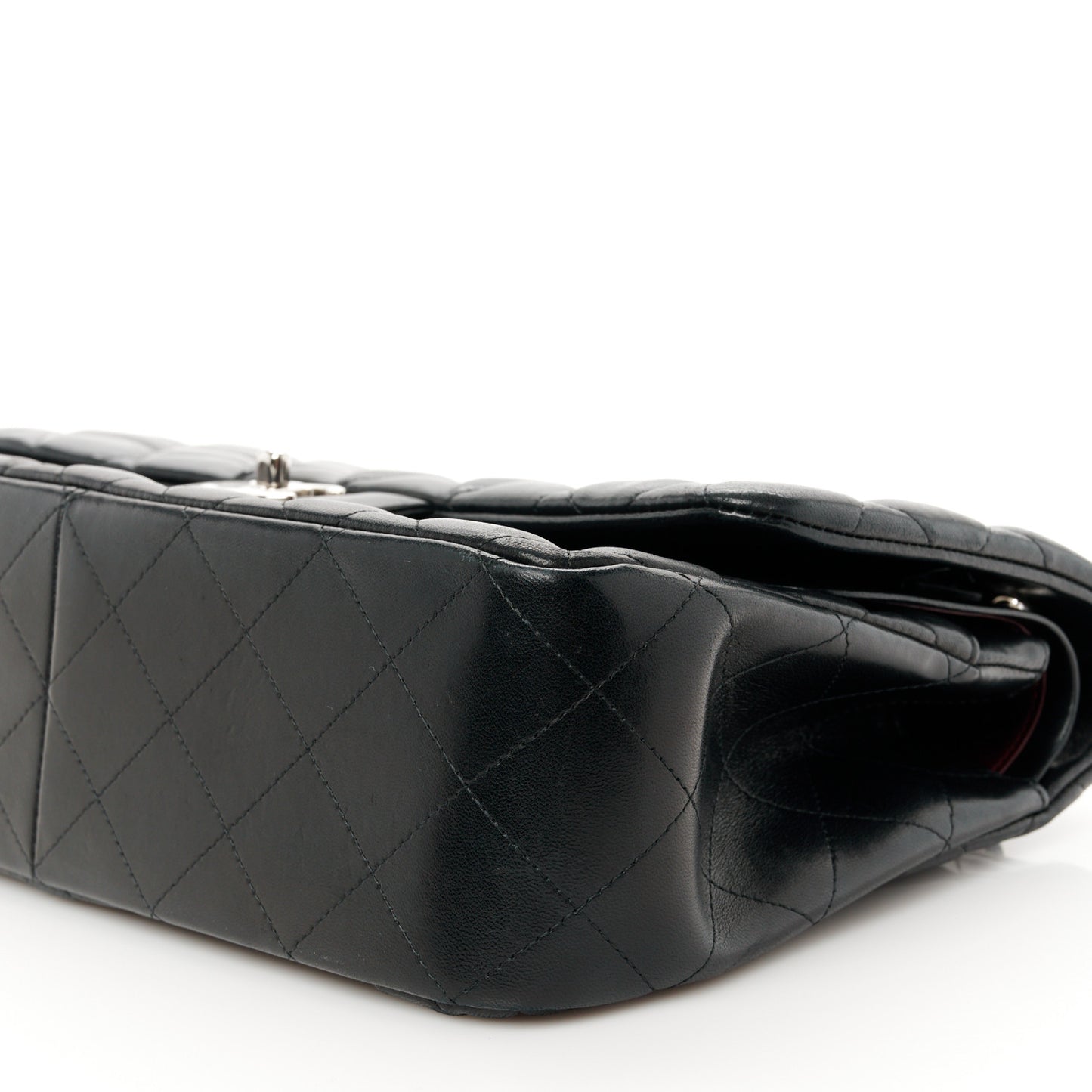 Lambskin Quilted Jumbo Double Flap Black