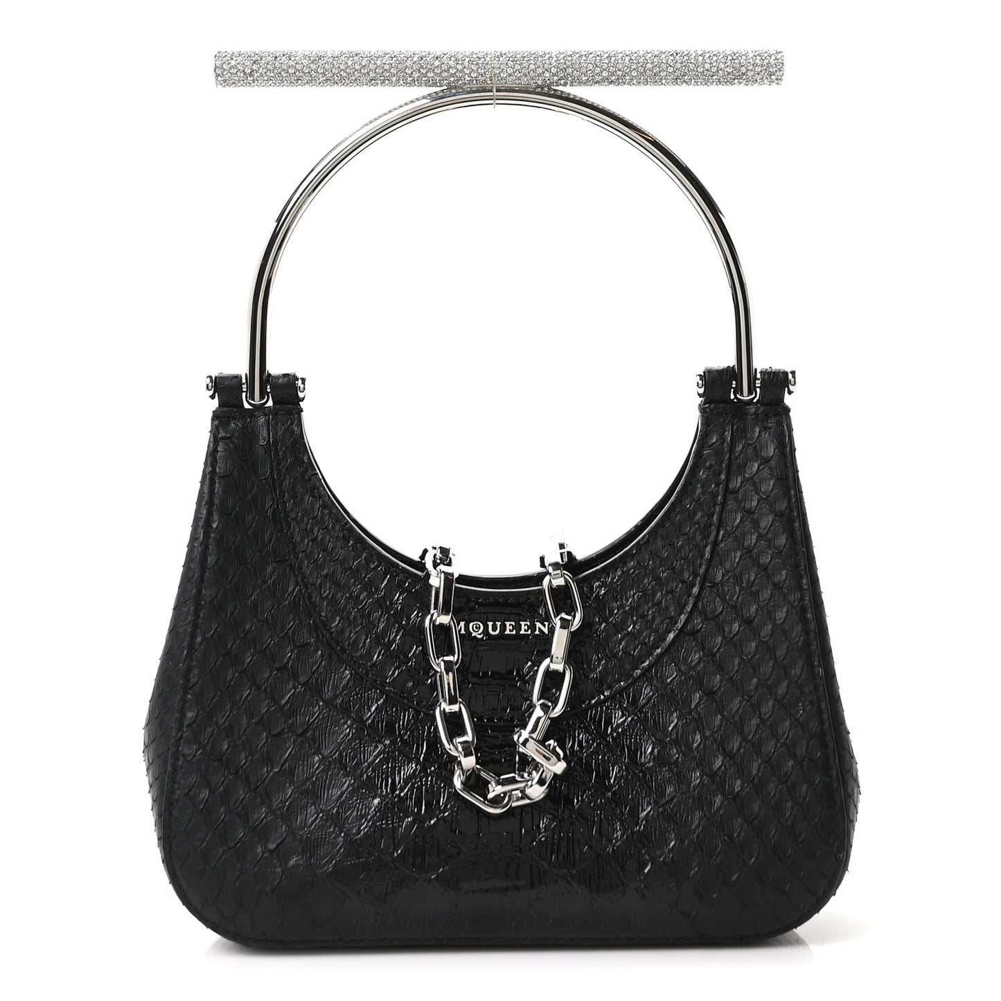 Snakeskin Crystal Mini T Bar Top Handle Black