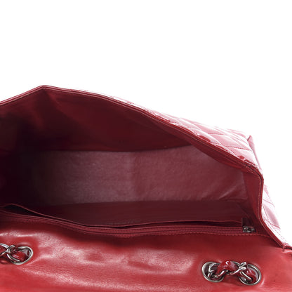 Chanel Patent Quilted Jumbo Single Flap Red 5 of 14
