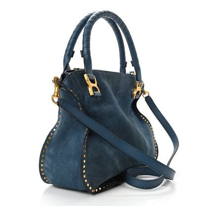 Chloe Suede Braided Medium Marcie Satchel Majolica Blue 3 of 10