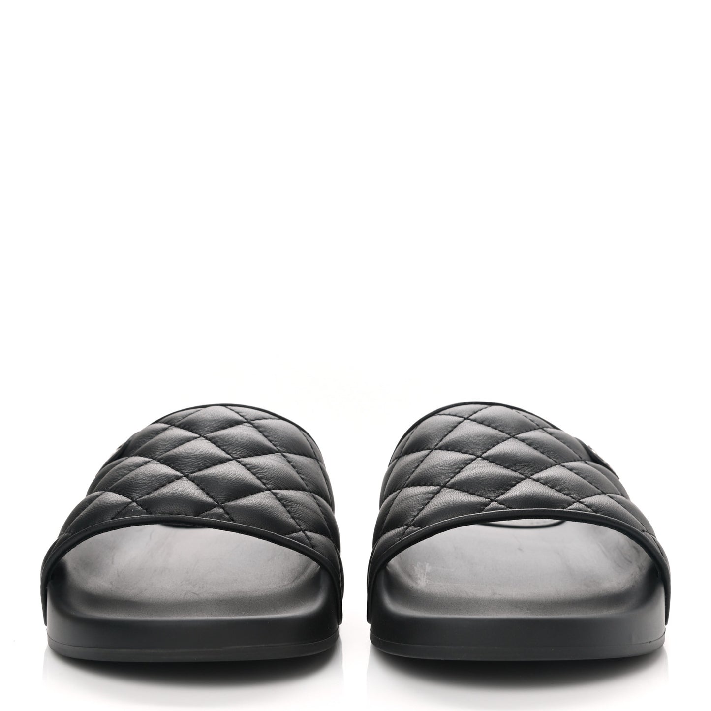 Lambskin Quilted CC Mules Sandals 40 Black