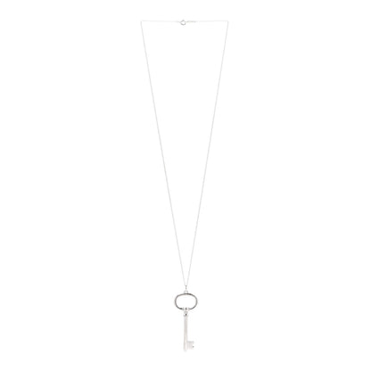 Tiffany Sterling Silver Oval Key Pendant Necklace 3 of 5