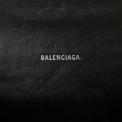 Balenciaga Shiny Calfskin Monochrome Crocodile Embossed Hourglass Top Handle Bag XS Black 6 of 13