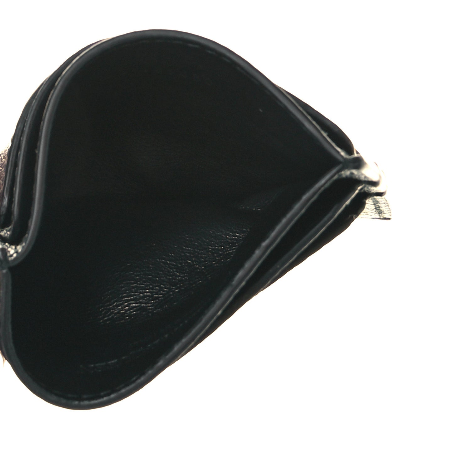 Calfskin Skull Card Holder Black