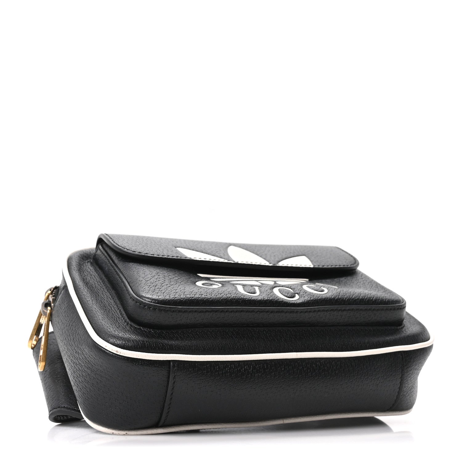 Gucci X ADIDAS Textured Dollar Calfskin Belt Bag Black 4 of 10