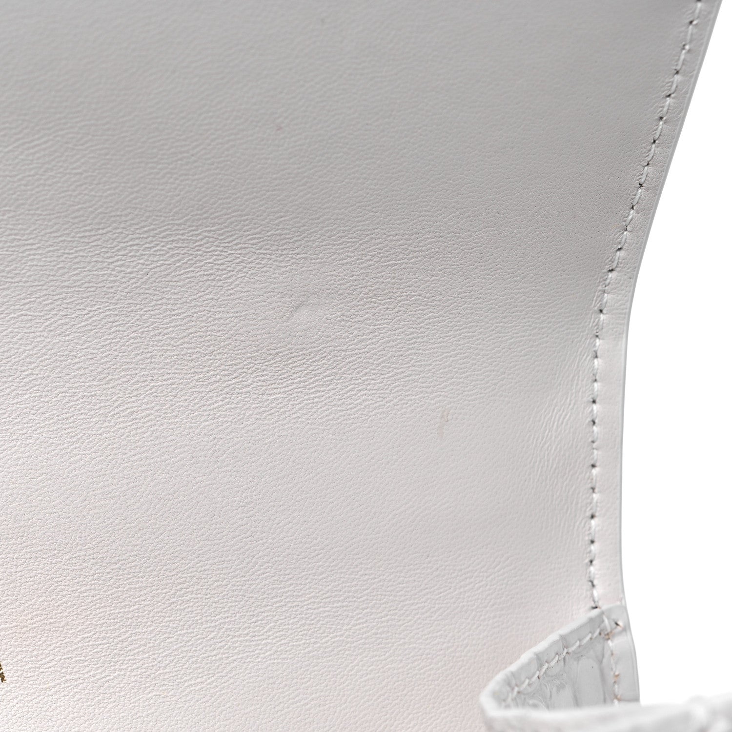 Balenciaga Shiny Calfskin Crocodile Embossed Small Hourglass Top Handle Bag White 11 of 11