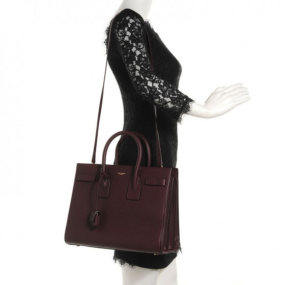 Grained Calfskin Small Classic Sac De Jour Bordeaux