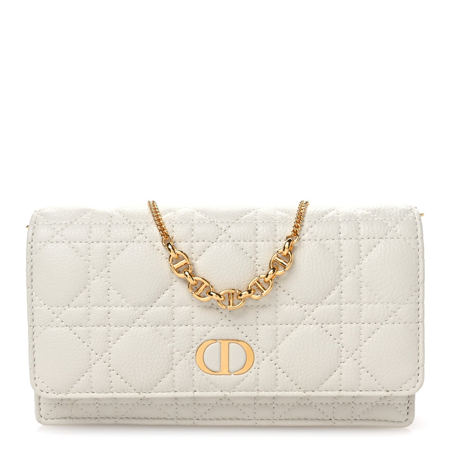 Christian Dior Supple Calfskin Caro Pouch with Chain Latte 1 of 10