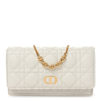 Christian Dior Supple Calfskin Caro Pouch with Chain Latte 1 of 10