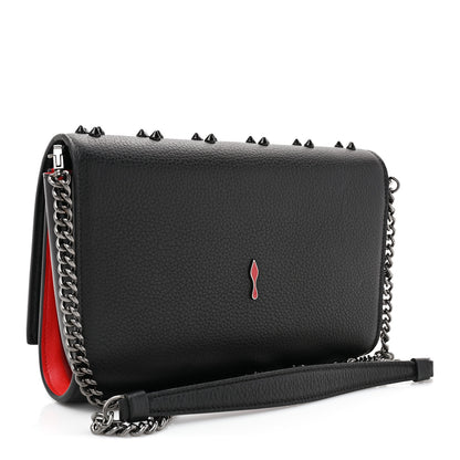 Christian Louboutin Calfskin Spikes Loubinthesky Paloma Clutch Black 3 of 12