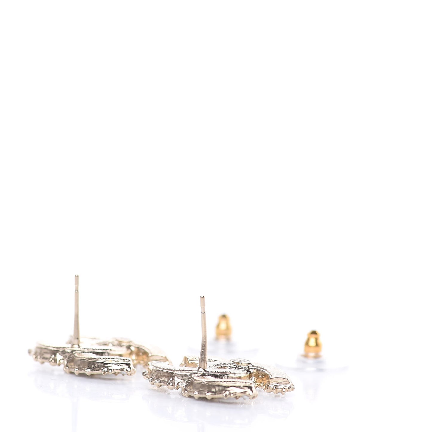 Pearl CC Camellia Express Stud Earrings Gold