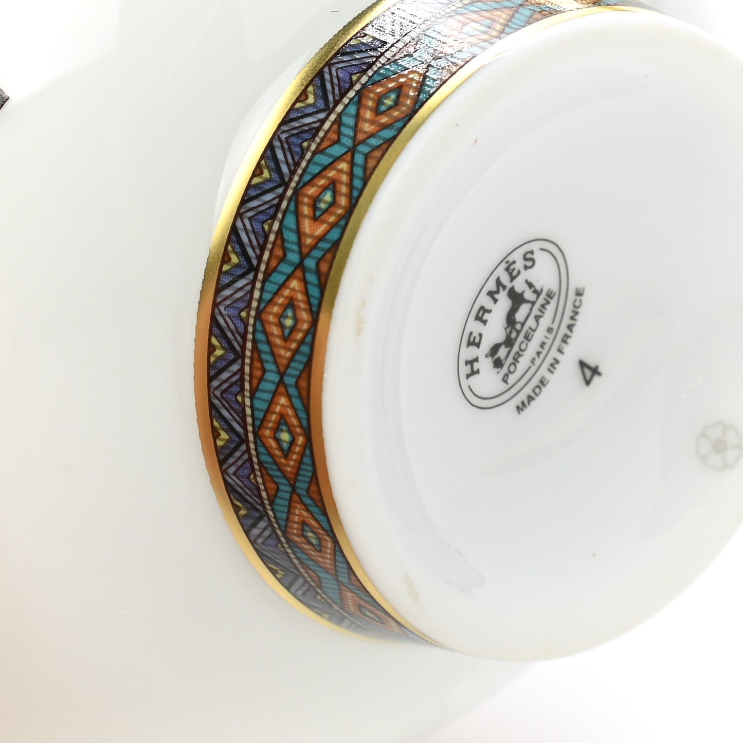 Porcelain Cheval d'Orient Tea Cup and Saucer Set of 2