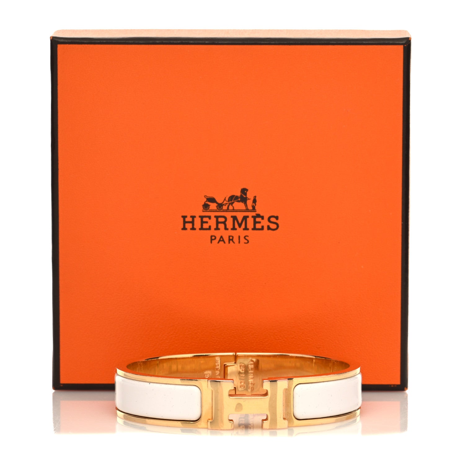 Hermes Enamel Narrow Clic Clac H Bracelet PM White 6 of 6