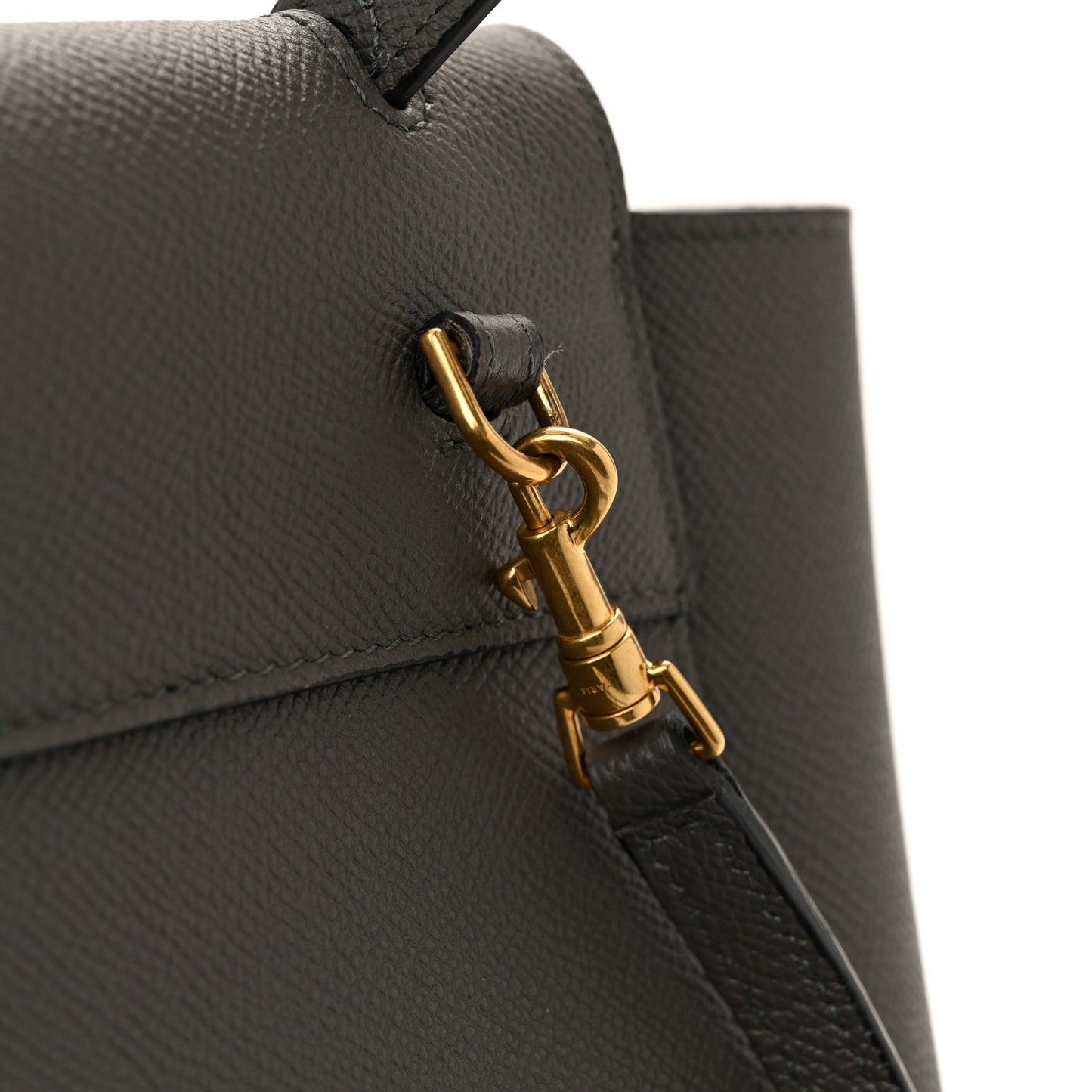 Grained Calfskin Nano Belt Bag Grey