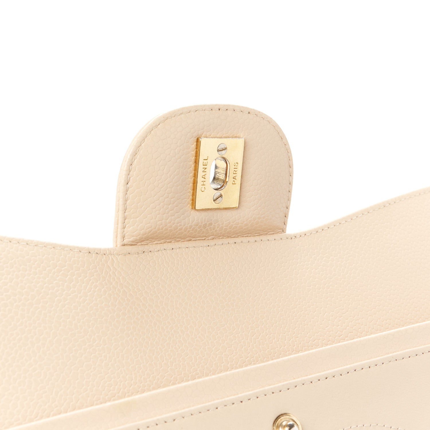 Chanel Caviar Quilted Jumbo Double Flap Beige Clair 7 of 11