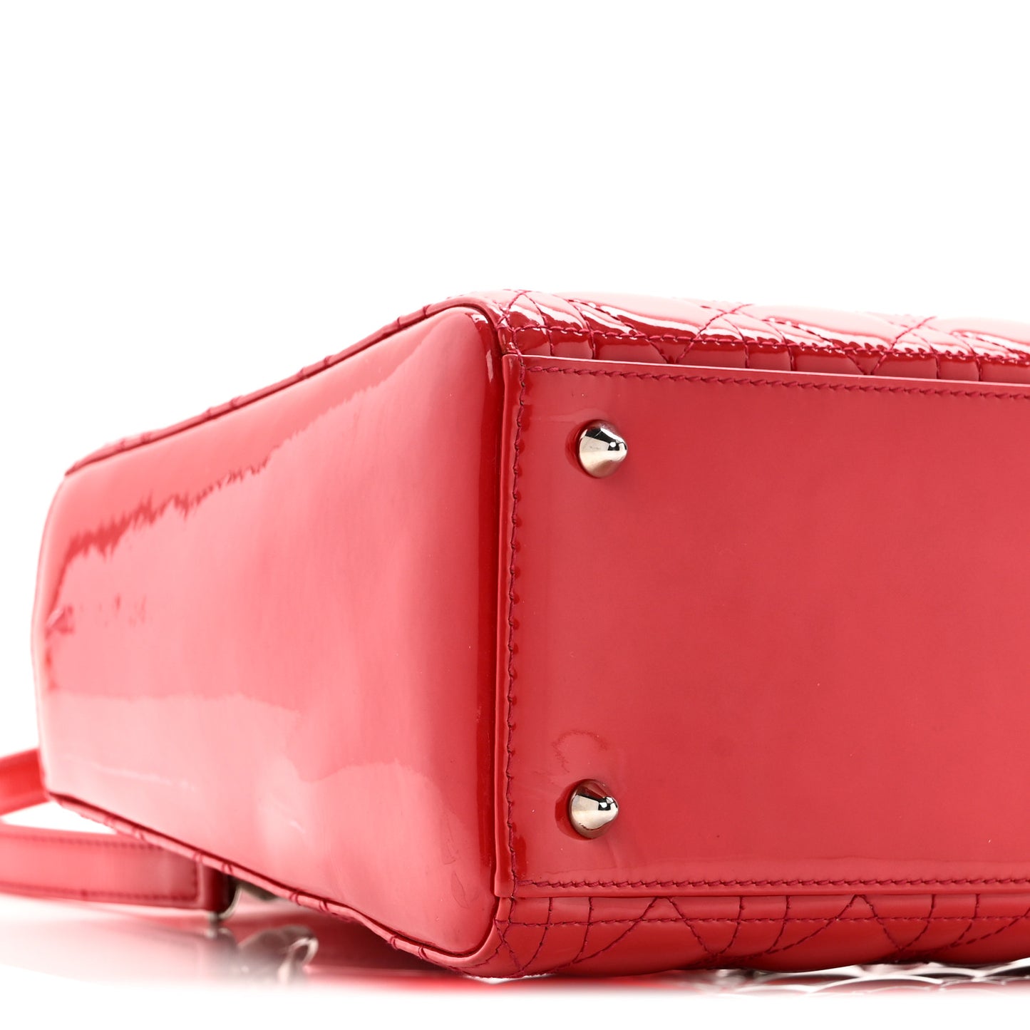 Patent Cannage Medium Lady Dior Fuchsia