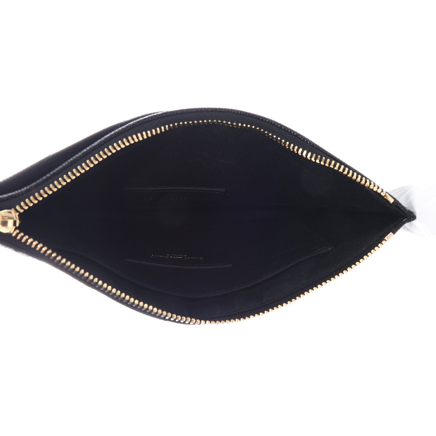 Saint Laurent Grain De Poudre Chevron Monogram Bill Pouch Black 5 of 9