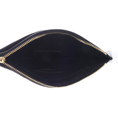 Saint Laurent Grain De Poudre Chevron Monogram Bill Pouch Black 5 of 9