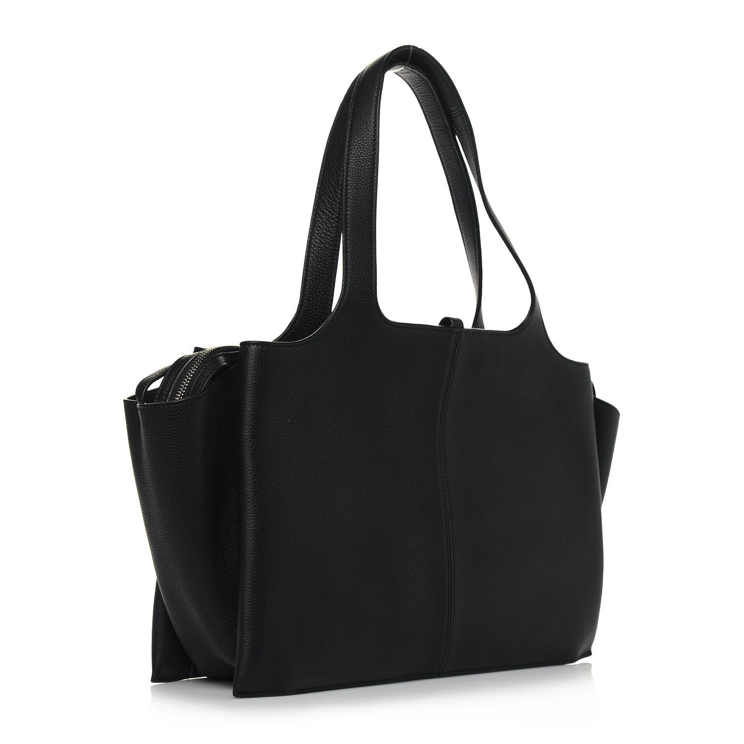 Celine Baby Grained Calfskin Medium Tri-Fold Bag Black 2 of 10