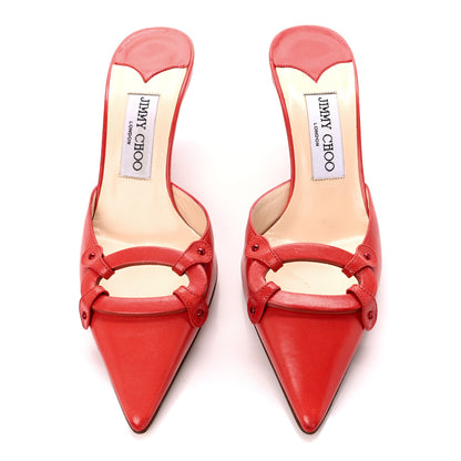 Jimmy Choo Calfskin Pointed Toe Mule Pumps 36 Coral 2 of 8