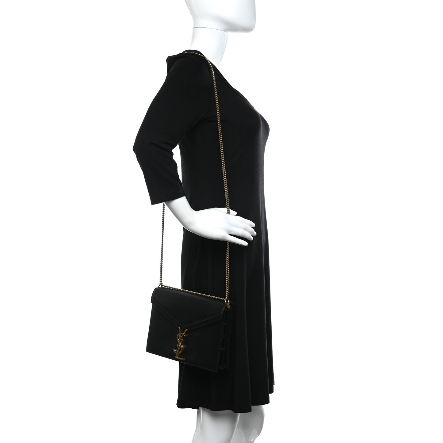 Grain De Poudre Monogram Cassandra Clasp Bag Black