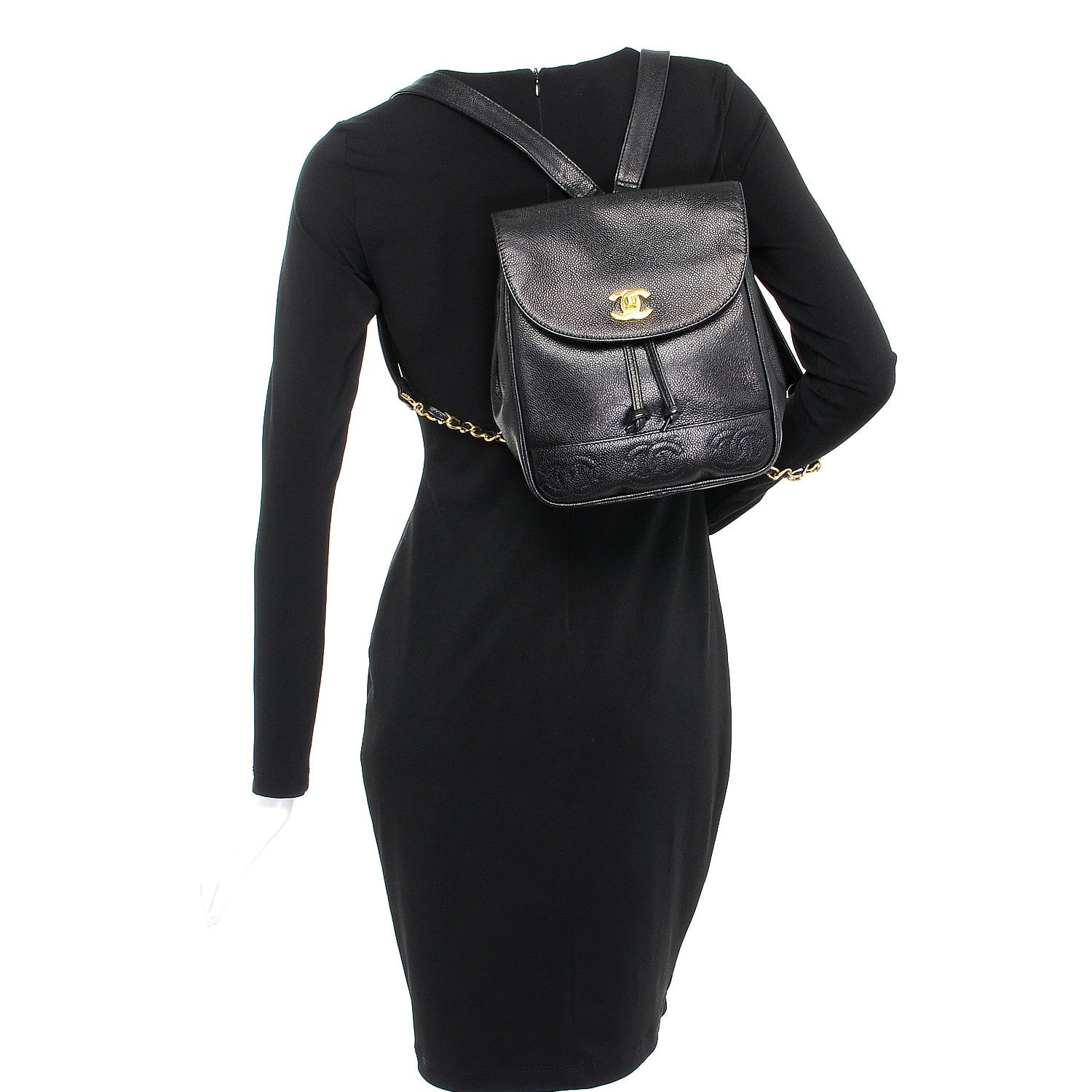 Chanel Caviar CC Backpack Black 2 of 8