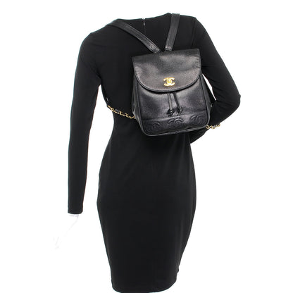 Chanel Caviar CC Backpack Black 2 of 8