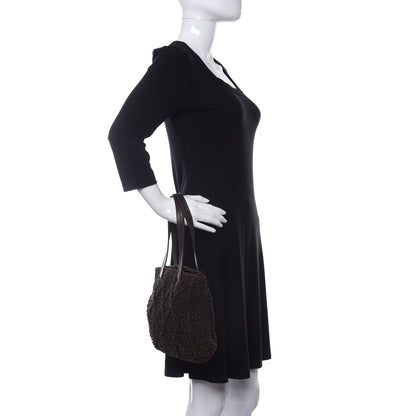 Chanel Calfskin Woven Tote Dark Brown 2 of 9