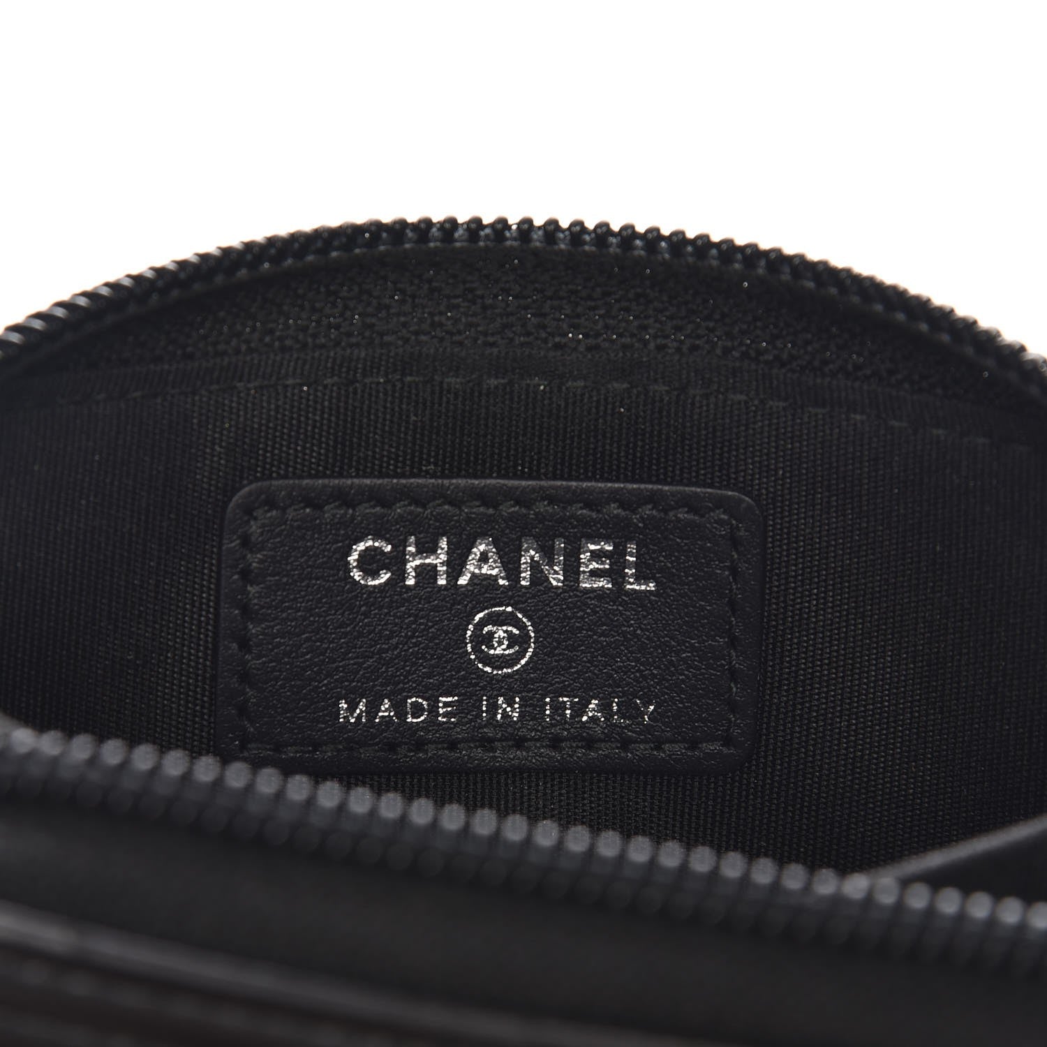 Chanel Calfskin Quilted Zip Around Boy Coin Purse Wallet Black 6 of 8