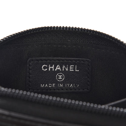 Chanel Calfskin Quilted Zip Around Boy Coin Purse Wallet Black 6 of 8