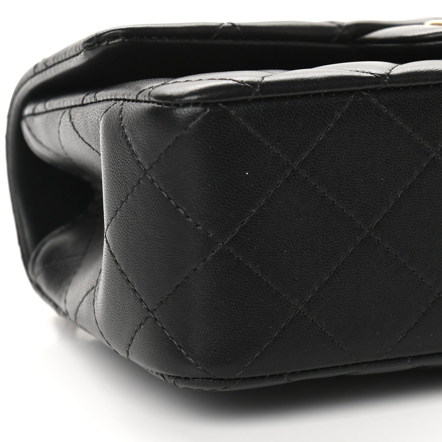 Lambskin Quilted Mini Top Handle Rectangular Flap Black