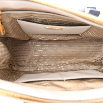 Prada Saffiano Lux Colorblock Medium Galleria Double Zip Tote Talco Baltico 5 of 11