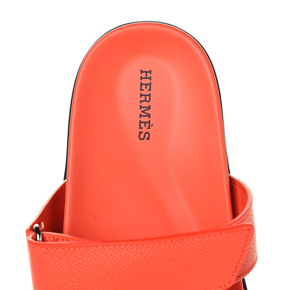 Hermes Epsom Womens Chypre Sandals 38.5 Rose Sorbert 7 of 9