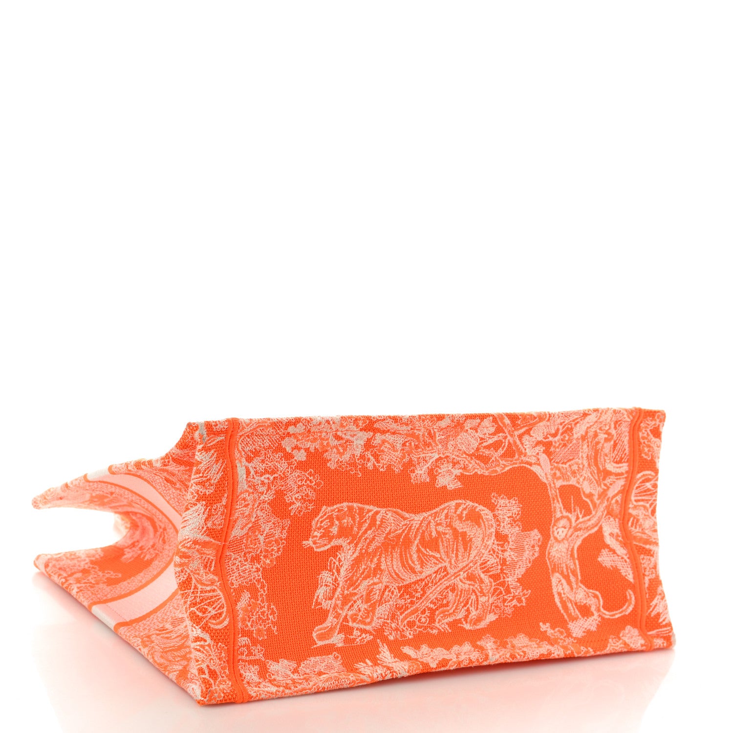 Christian Dior Canvas Embroidered Medium Dioriviera Toile De Jouy Book Tote Orange 4 of 10