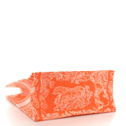 Christian Dior Canvas Embroidered Medium Dioriviera Toile De Jouy Book Tote Orange 4 of 10