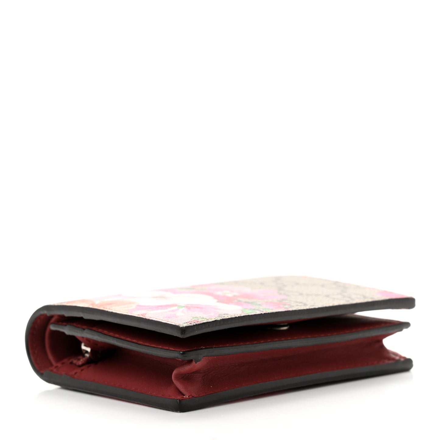 GG Supreme Monogram Blooms Card Case Beige Multicolor Dry Rose