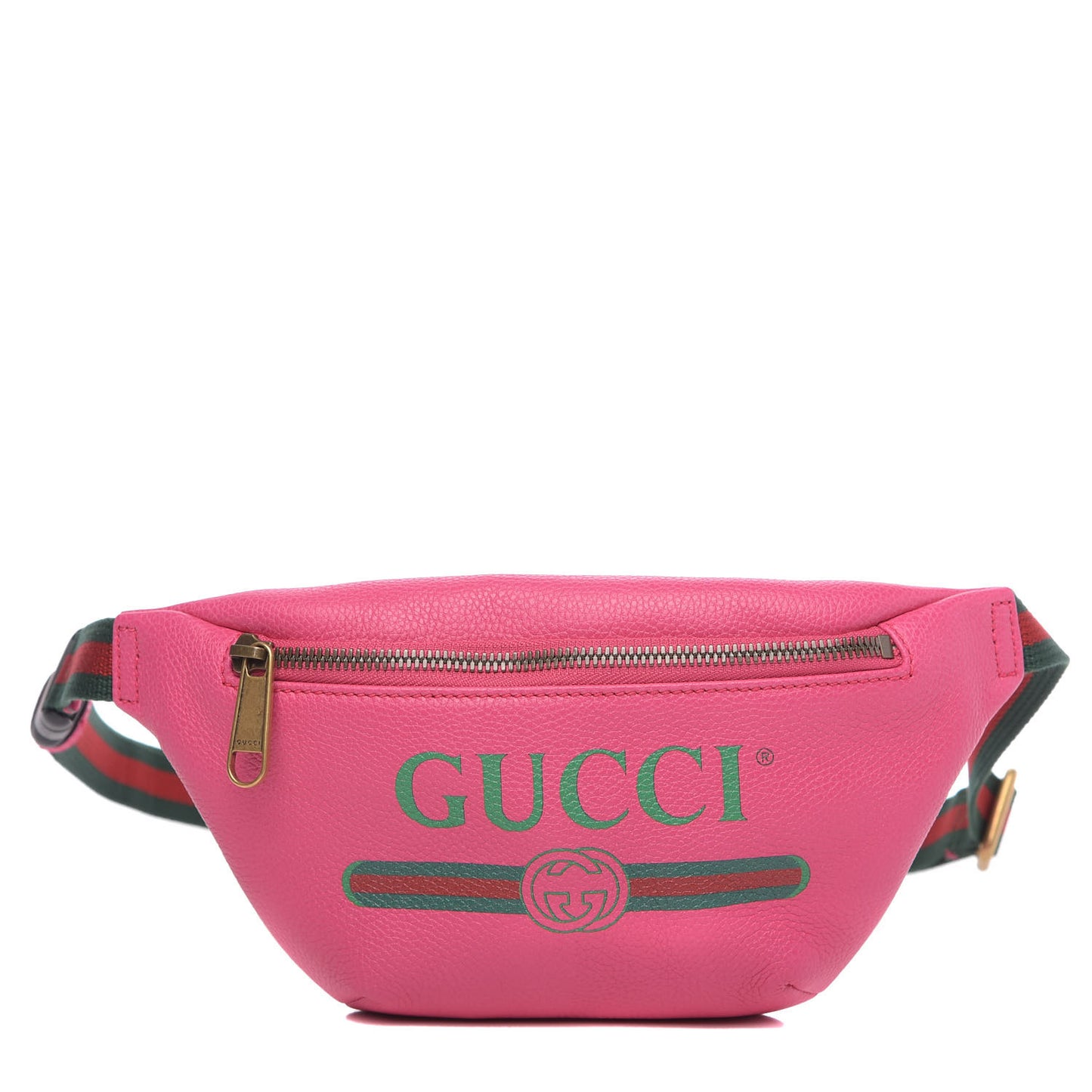 Grained Calfskin Small Logo Belt Bag Box Pink Green