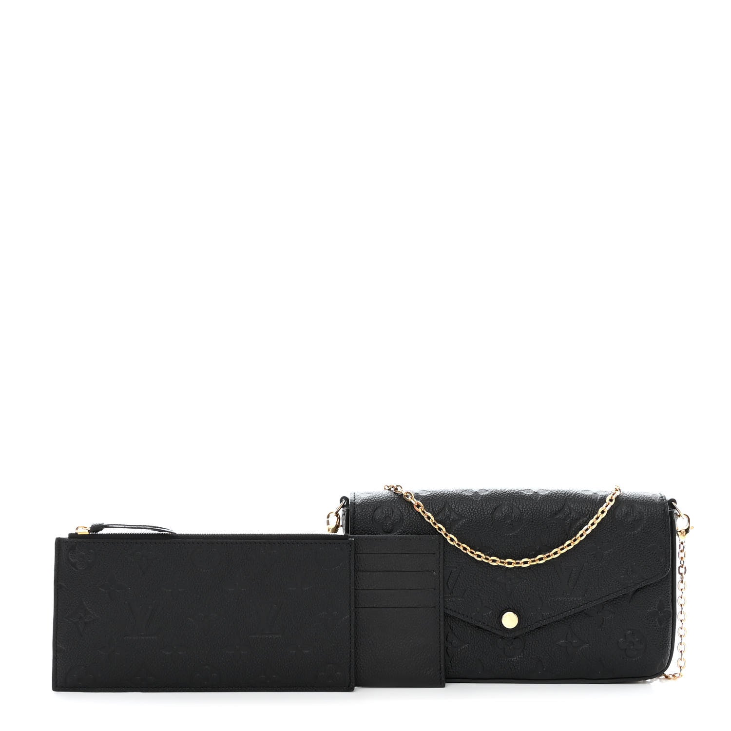 Louis Vuitton Empreinte Pochette Felicie Chain Wallet Black 1 of 13