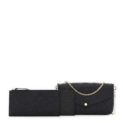 Louis Vuitton Empreinte Pochette Felicie Chain Wallet Black 1 of 13