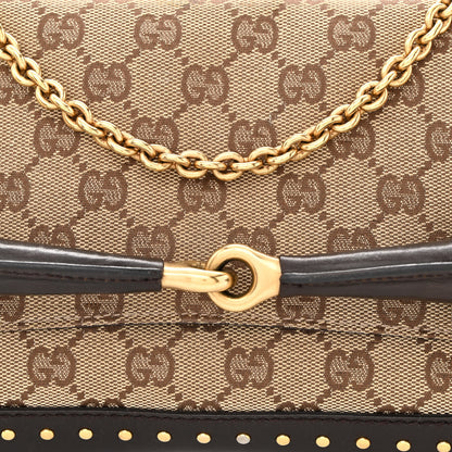 Gucci Monogram Studded Horsebit Clutch Dark Brown 8 of 11