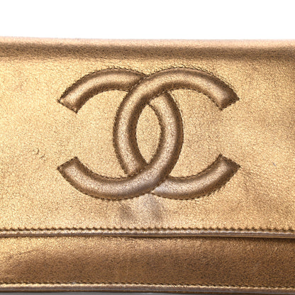 Chanel Metallic Lambskin Timeless Wallet on Chain WOC Gold 11 of 12