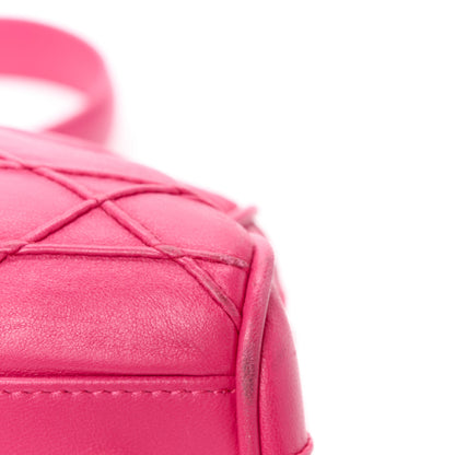 Christian Dior Lambskin Cannage Granville Polochon Fuchsia 15 of 16