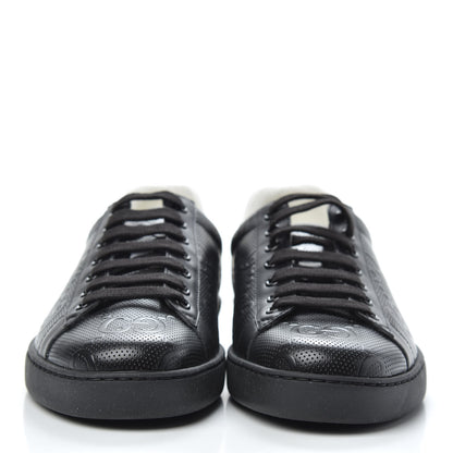 Gucci Calfskin GG Tennis Embossed Mens Ace Sneakers 6 Black 2 of 8