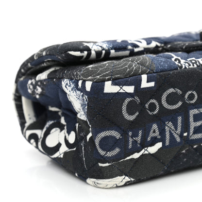 Chanel Jersey Quilted Graffiti Reissue 225 Flap Navy Blue 9 of 10