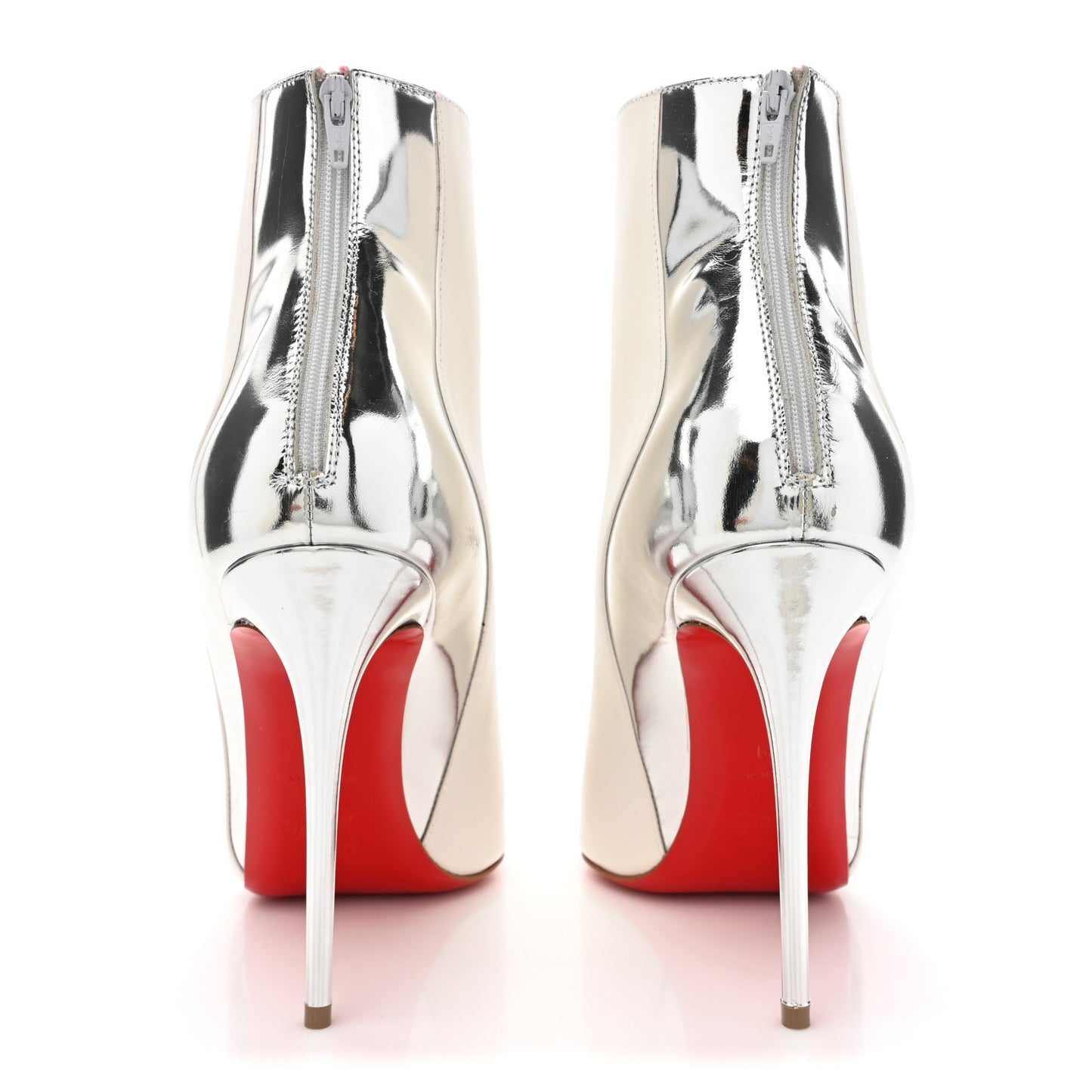 Calfskin Specchio 100 Delicotte Booties 39 Snow Silver