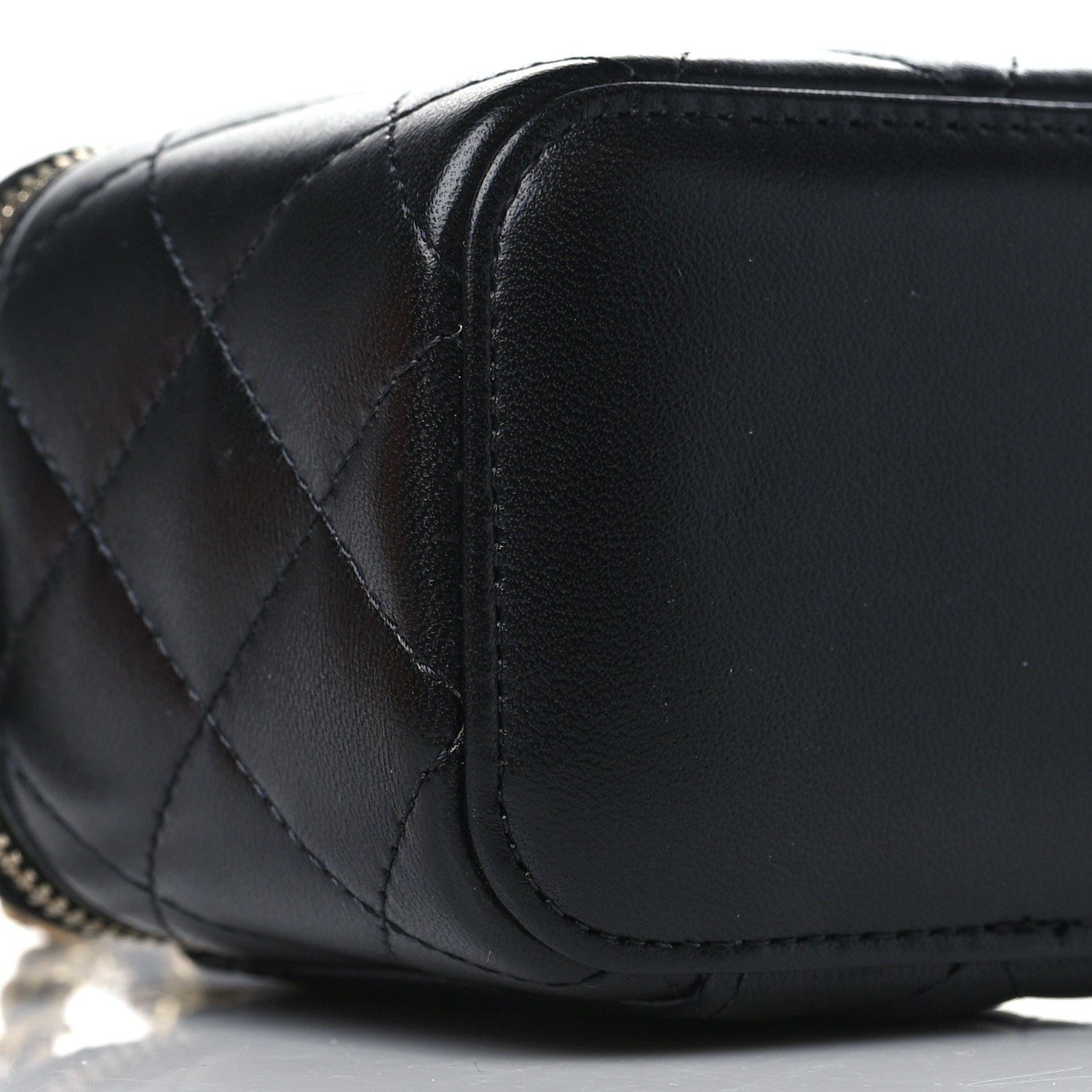 Chanel Lambskin Quilted Top Handle Mini Vanity Case With Chain Black 8 of 9