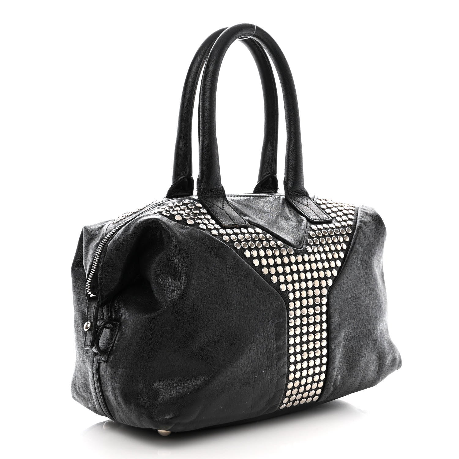Saint Laurent Calfskin Studded Easy Sac Black 3 of 20