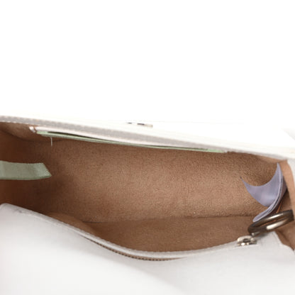 Off-White Saffiano Striped Diag Binder Flap Bag White Black 5 of 10